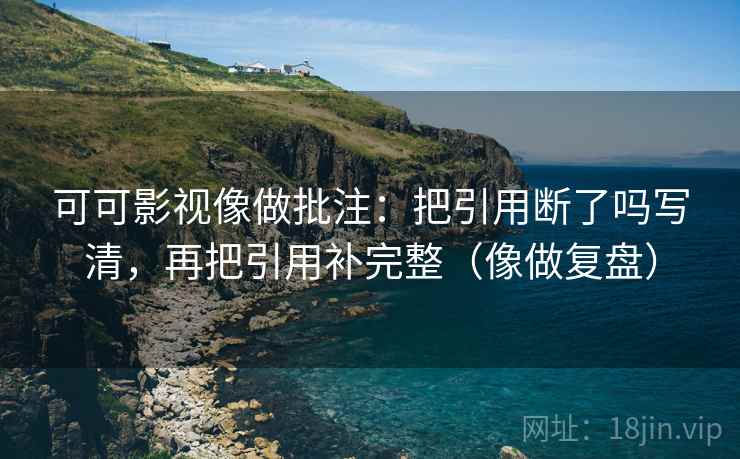 可可影视像做批注：把引用断了吗写清，再把引用补完整（像做复盘）