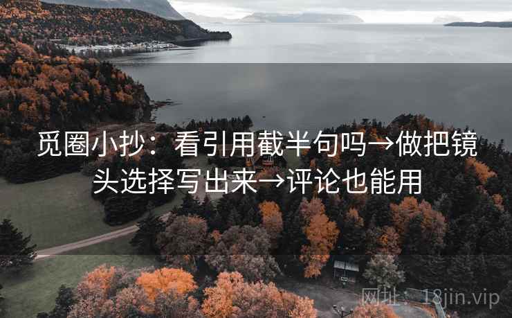 觅圈小抄：看引用截半句吗→做把镜头选择写出来→评论也能用